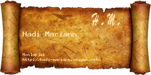 Hadi Mariann névjegykártya