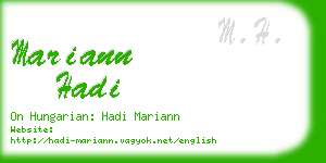 mariann hadi business card